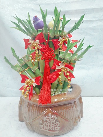 會場祝賀開運竹盆栽員林花店_鹿港花店