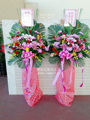 喜事花籃北港花店，神明聖誕花籃褒忠花店​，虎尾花店開幕高架花籃土庫花店