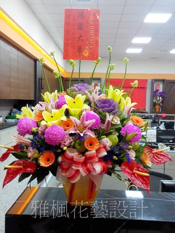 南投縣信義鄉花店結婚桌花，南投市區花店新婚宴客盆花