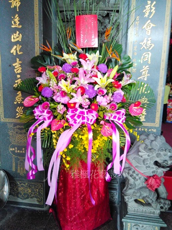 彰化花店喜宴鮮花柱_斗南花店草屯花店公祭羅馬花柱_雅楓花藝設計花店