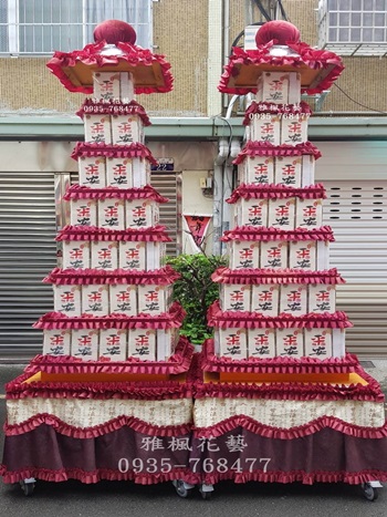 米塔敬輓罐頭禮籃彰化花店送彰化殯儀館_雅楓花藝設計喪事飲料塔專業批發商送喪家公祭