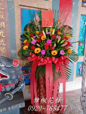 廟會聖誕祝壽花柱_北港花店送花朝天宮媽祖